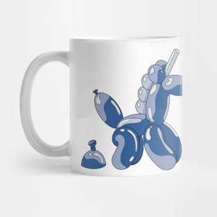 Bright blue balloon unicorn making a balloon unicorn poop... Mug